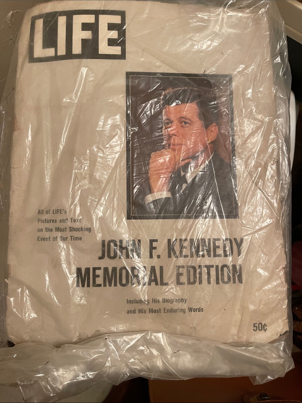John F. Kennedy Memorial Edition Tote Bag - fair condition but a collectible
